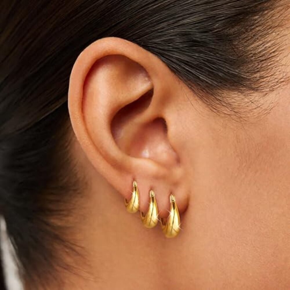 3Pairs 925 Sterling Silver Earrings for Women
